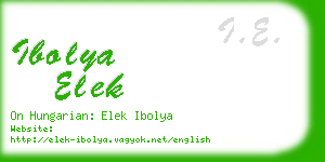 ibolya elek business card